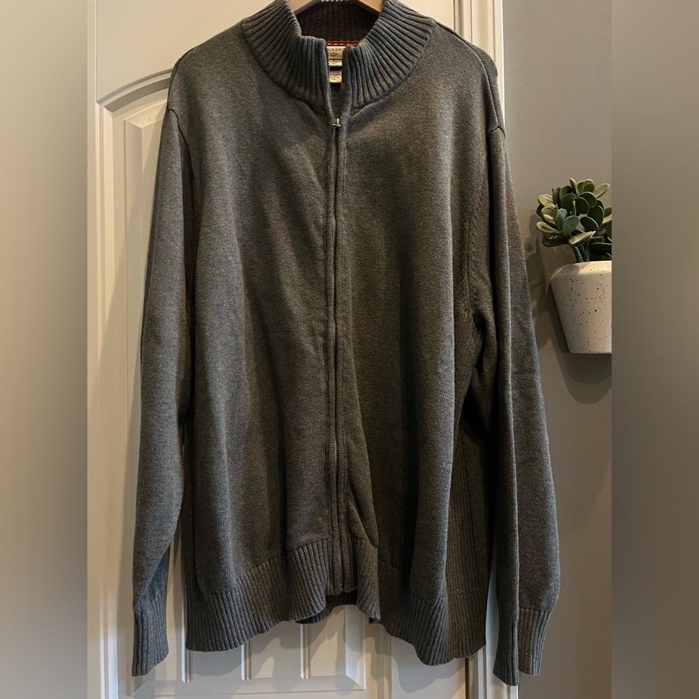 Men’s Gray, Full-Zip Sweater